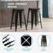 Square Metal Bar Stool Stackable Set of 2
