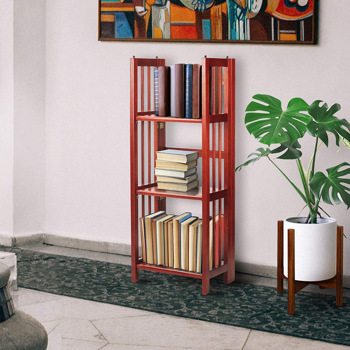 Mahogany Folding Bookcase, 3 Shelves (New)