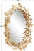 Metal Butterfly Oval 3D Wall Mirror, 19" X 5" X 33", Gold