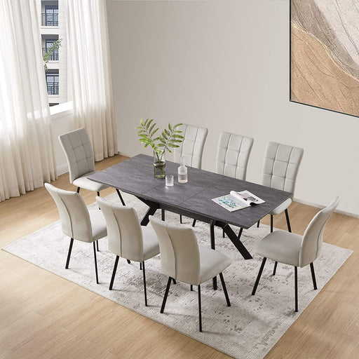 8-Person Modern Extendable Dining Table Set