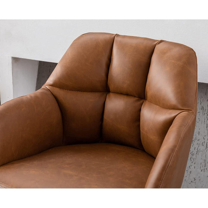 Modern Swivel Bar Stools Leather with Back and Arms