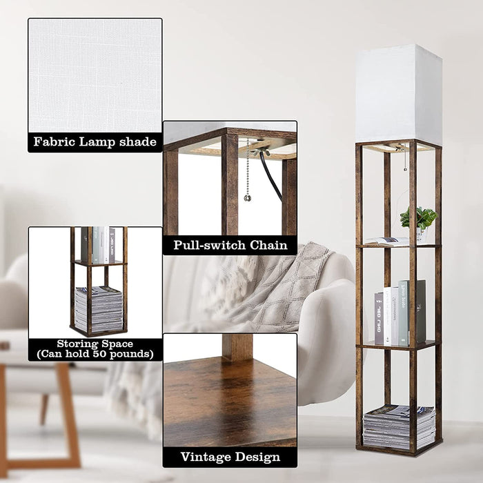 Modern Floor Lamp with Shelves