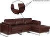 Modern Leather L-Shape Sectional Sofa, Right Chaise