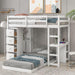 Twin Loft Bed with Desk and Storage Drawers, White