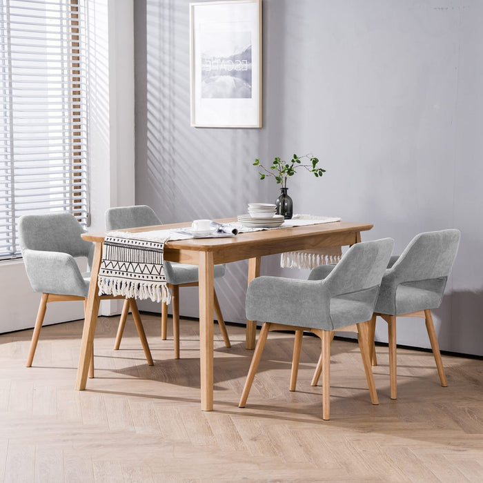 Modern Solid Wood Dining Chairs, Set of 2/4, Gray