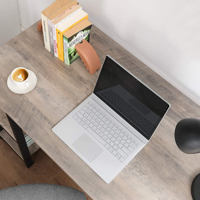 55-Inch Industrial Home Office Desk with Shelves