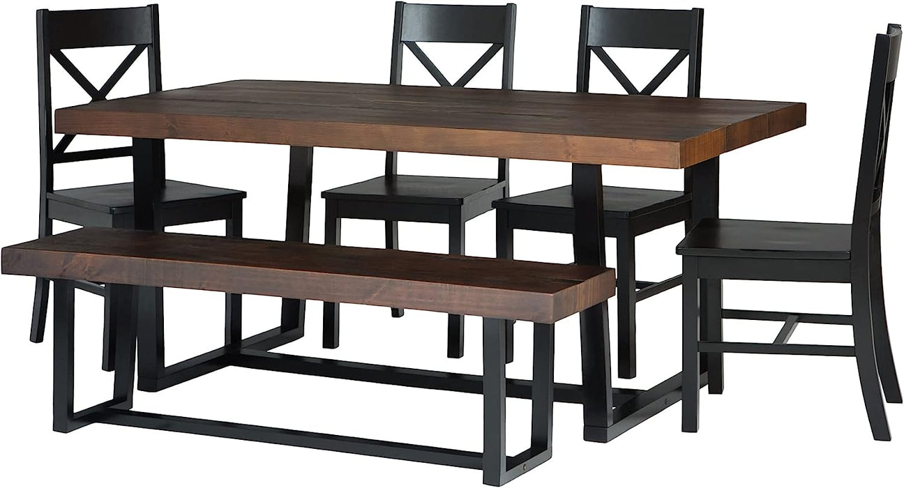 6-Piece Rustic Dining Table Set