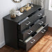 Black 6-Drawer Bedroom Dresser for Storage