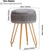 Grey Velvet Ottoman with Storage and Metal Legs