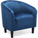 Pagoda Blue Velvet Club Chair with Armrests