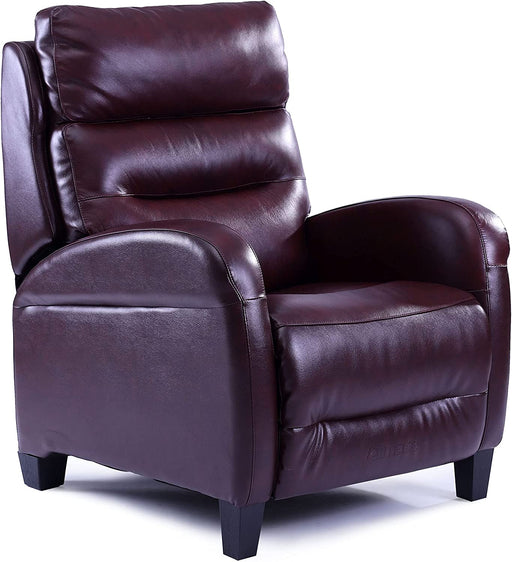 Burgundy Wall Saver Wing Back Leather Recliner Chair