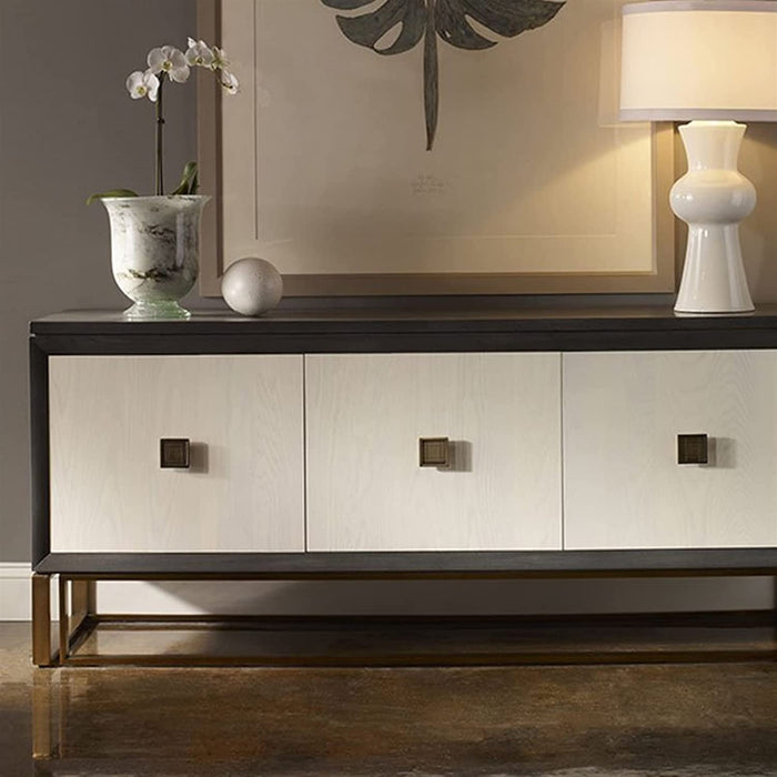 White Kitchen Sideboard Buffet with Doors, Drawers, and Shelf
