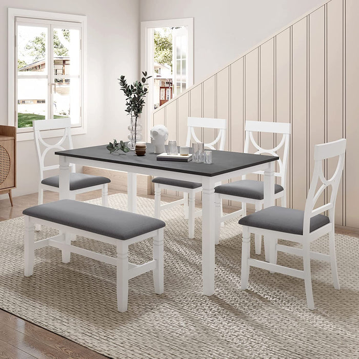 6-Piece Dining Room Table Set with Bench