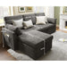 Gray Sectional Sleeper Sofa with Storage Chaise