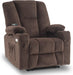 Fabric Electric Power Recliner Chair with Heat and Massage, Burgundy