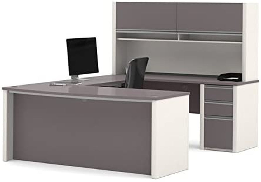 Connexion U-Shaped Workstation with Three Drawers, Slate