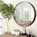 Large Black Metal Framed round Wall Mirror