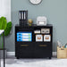 Black Mobile File Cabinet with Open Shelves