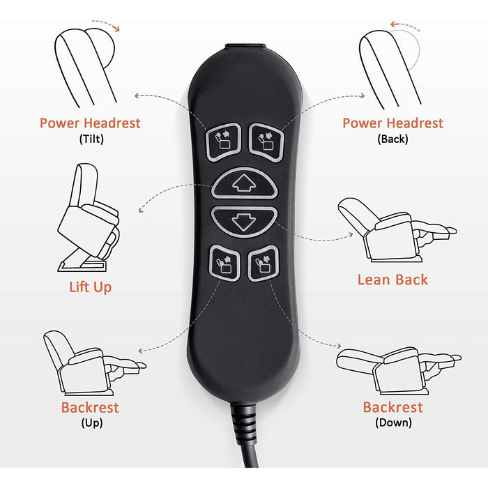 Lay Flat Lift Recliner with Power Headrest, Massage and Heat, Fabric, Burgundy, Small