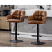 Modern Swivel Bar Stools Leather with Back and Arms