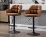 Modern Swivel Bar Stools Leather with Back and Arms