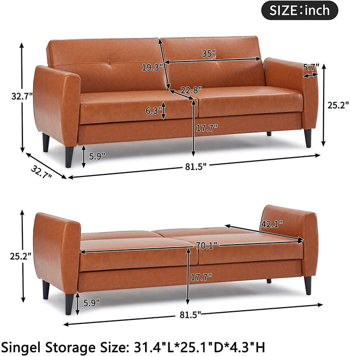 Convertible Loveseat Sofa with Storage for Small Spaces