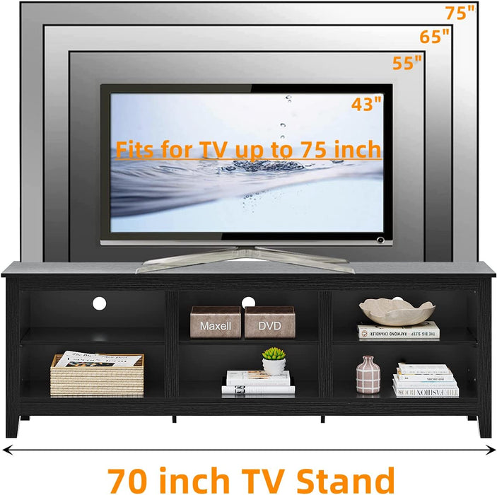  Panana TV Stand, Classic 4 Cubby TV Stand for 65 inch TV,  Farmhouse Television Stands Entertainment Center Media Stand with Storage TV  Table Stand for Living Room Bedroom White 59 inch 