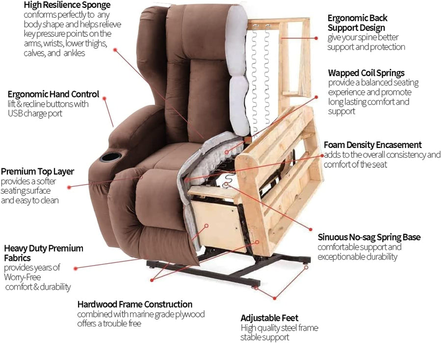 Power Recliner Chair with Vibration Massage