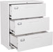 White Metal File Cabinet with 3 Drawers & Lock