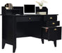 Matte Black Desk with Drawers and Hutch