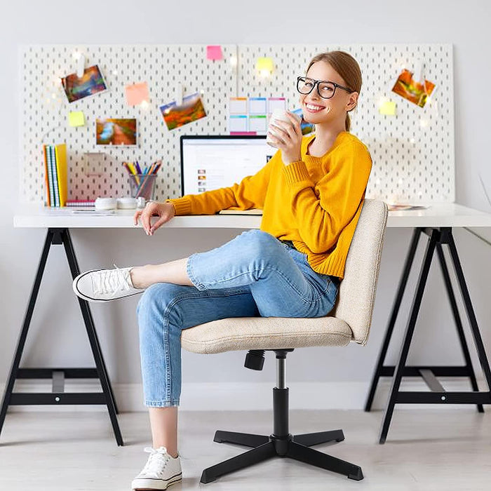 Armless Swivel Desk Chair with Rocking Function