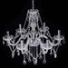 Crystal Chandelier 6 Lights Elegant Pendant Ceiling Lamp for Dining Room Living Room Decoration with Chains