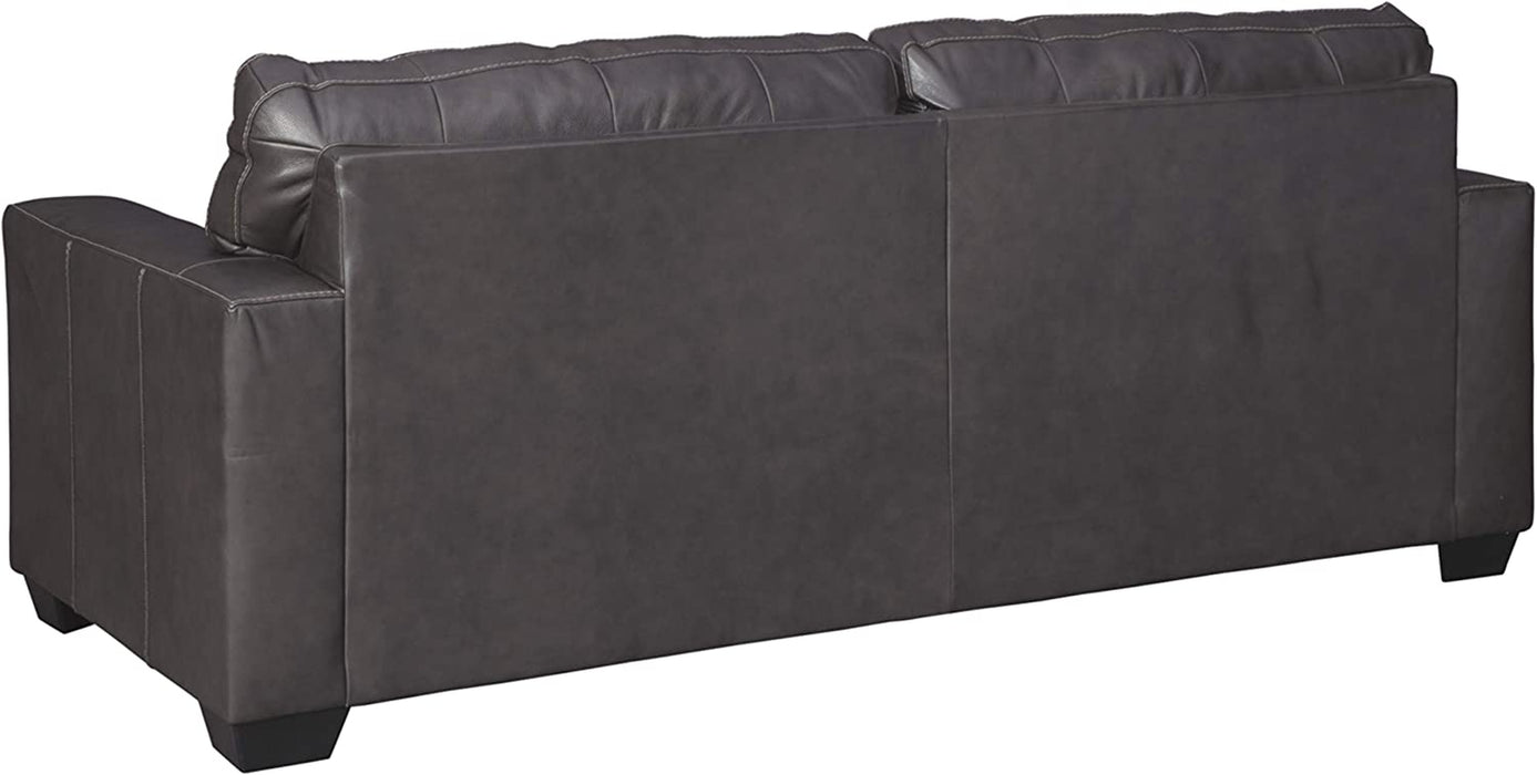 Ashley Morelos Gray Leather Sofa, Contemporary Design
