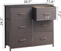 Coffee Brown/Dark Walnut 6 Drawer Wide Dresser