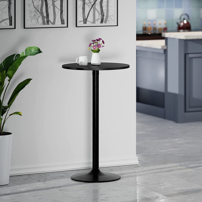 Obsidian Black Pub Table for High Bar