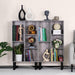 Small Rustic Grey Bookshelf with Legs