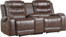 Lexicon Noura Double Glider Reclining Loveseat, Brown