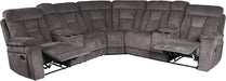 Chocolate Reclining Sectional with Console