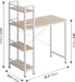 Small 4-Tier Desk with Bookshelf - Natural/White