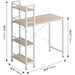 Small 4-Tier Desk with Bookshelf - Natural/White