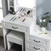 White Vanity Desk Set with Lighted Mirror and Charging Station