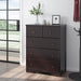 Dark Brown Retro 5-Drawer Wooden Dresser