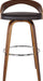 Sonia Barstool with Polyurethane Upholstery, 26″H, Walnut/Brown