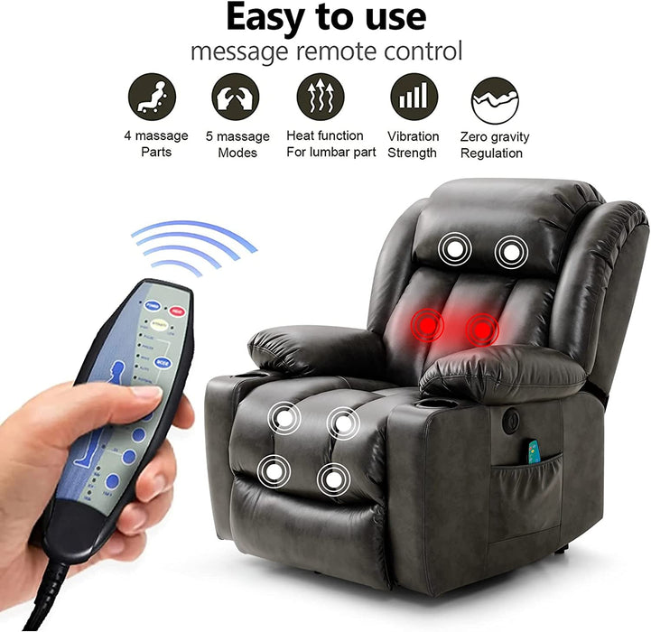 Electric Recliner Chair for Seniors, Grey