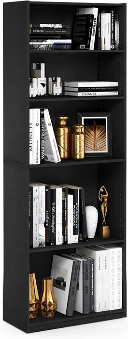 JAYA Black 5-Tier Bookcase for Home