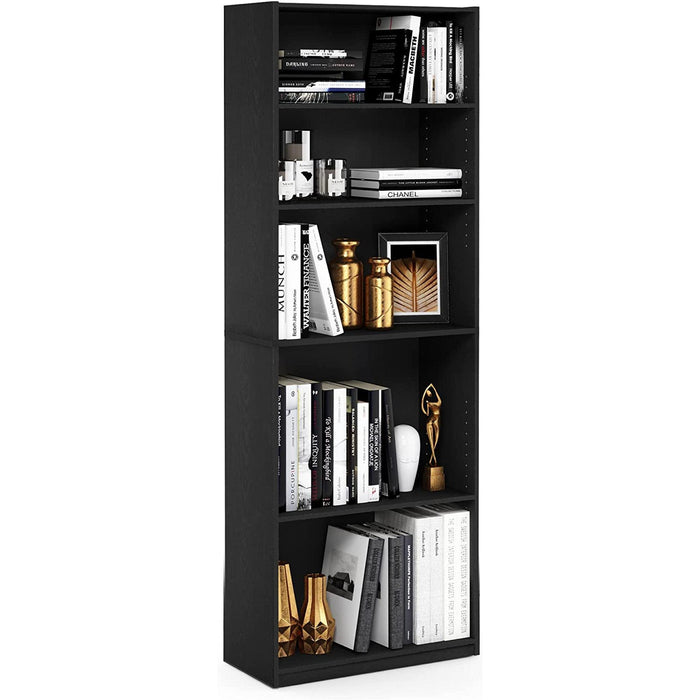 JAYA Black 5-Tier Bookcase for Home