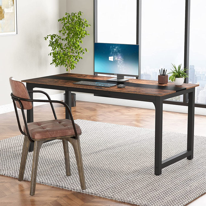 Large Rustic/Black Office Desk for Home