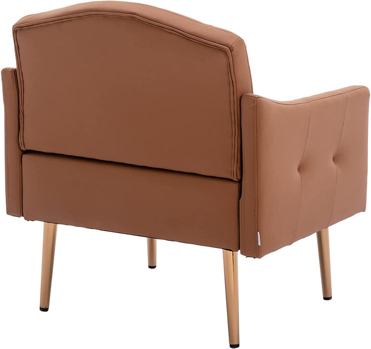 Modern Tufted Accent Chair with Gold Legs