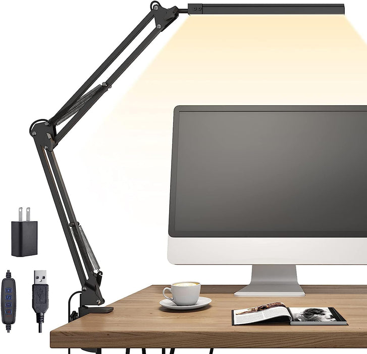 Swing Arm Desk Light with Clamp, LED