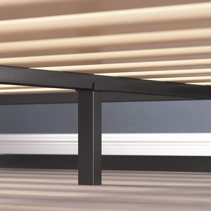 Joseph Metal Platform Bed Frame, Wood Slat Support